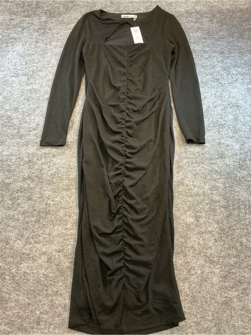 Abercrombie & Fitch NWT! Long Sleeve Ruched Black Women’s Dress Size MP